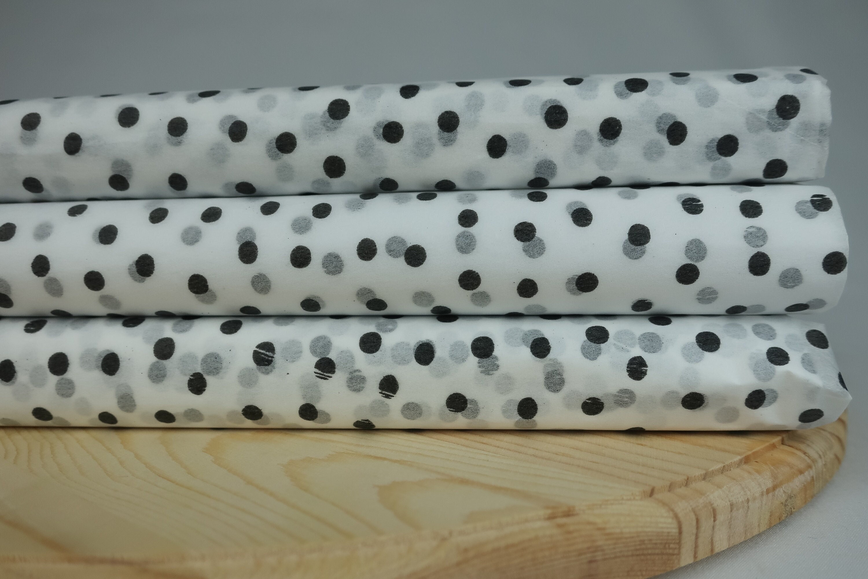 Black and White Polka Dot Tissue Paper - 20 inch x 30 inch - 24 XL Sheets Black Dots