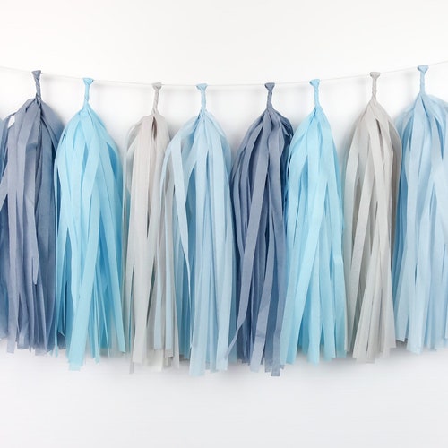 BABY BLUE Tassel Garland Party Decoration // Wedding Decor // Etsy