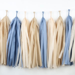 Toast on the Coast Tassel Garland | Coastal Bachelorette Decor | Something Blue Bridal Shower | Coastal Beach Birthday Party| DIY or Premade