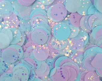 Blue Purple Tissue Paper Confetti | 1 Inch Circles | Handmade