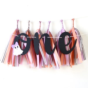 Little Boo ONE High Chair Banner + Mini Tassels | Spooky One First Birthday Decor | Halloween Cake Smash | Little Boo Party | Two Spooky