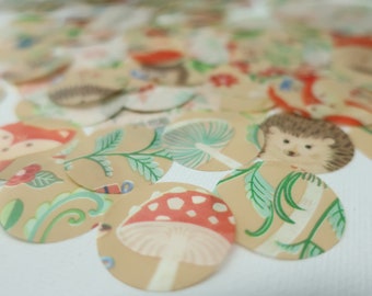 Mushrooms Tissue Paper Confetti | 1 Inch Circles | Handmade