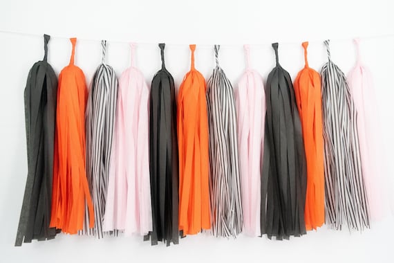 tassel garland Halloween♡ Amazon.com: Black-White Orange Halloween Party-Decorations