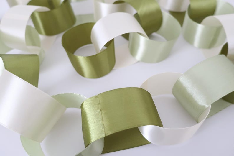 The Perfect Pear Satin Ribbon Chain Garland | Matcha Birthday Decor ...
