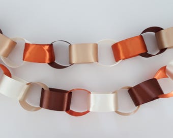 Little Cutie Pie Satin Ribbon Chain Garland | Fall Baby Shower Decor | Autumn Party Decor | Thanksgiving Decor | Bridal Shower