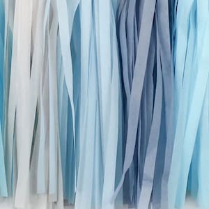 Blue Gray Tassel Garland Pre-Made or DIY Kit Birthday Party Baby Shower Baby Boy Blue Decoration Elephant Oh Baby First Birthday image 2