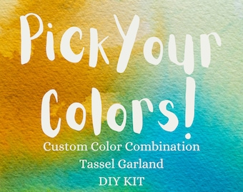 Custom Tassel Garland | Choose Your Colors | Custom Party Decor | DIY Kit or Pre-Made | Birthday, Baby Shower, Bridal, Bachelorette Decor
