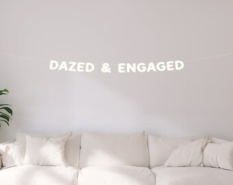 Dazed & Engaged Banner | Groovy Bachelorette Party Decor | 70s Bach Party Sign | Bachelorette Weekend Photo Backdrop | Hippie Bach Party