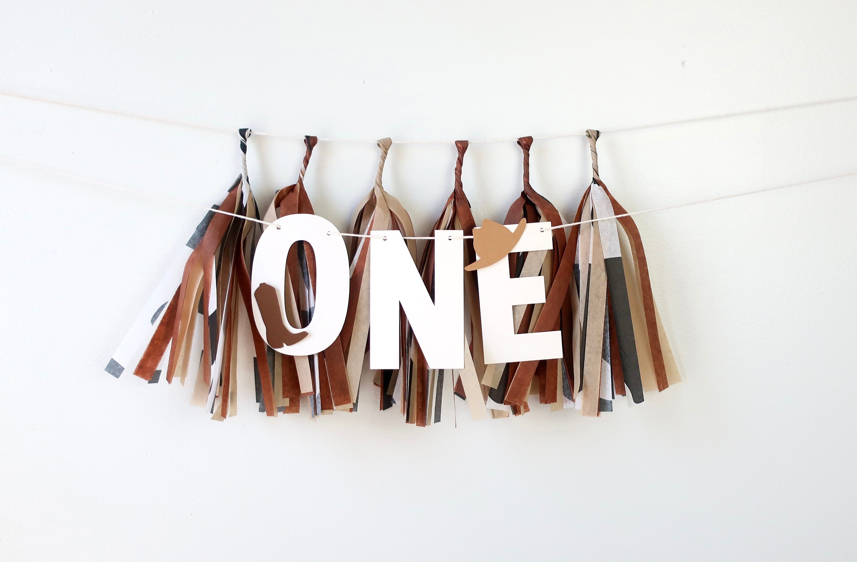Cowboy Rodeo High Chair Banner Mini Tassels Wild West First Rodeo Western Party First Birthday West was One Photo BackDrop