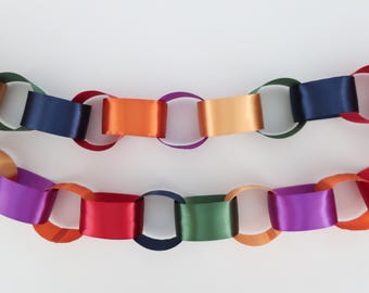 Maiden's Last Knight Out Satin Ribbon Chain Garland | Medieval Bachelorette Decor | Renaissance Party | Castle Birthday | Bride of the Realm