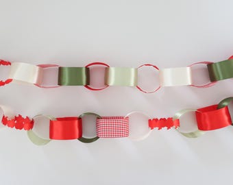 Apple of My Eye Satin Ribbon Chain Garland | Apple Baby Shower | Apple Bridal Shower | Apple Bachelorette | Orchard Party Decor | Gingham