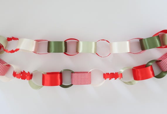 Apple of My Eye Satin Ribbon Chain Garland | Apple Baby Shower | Apple Bridal Shower | Apple Bachelorette | Orchard Party Decor | Gingham