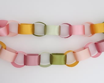 Petals + Prosecco Satin Ribbon Chain Garland | Tea for the Bride | Garden Party | Par-Tea Baby Shower | Birthday | Bridal + Bachelorette