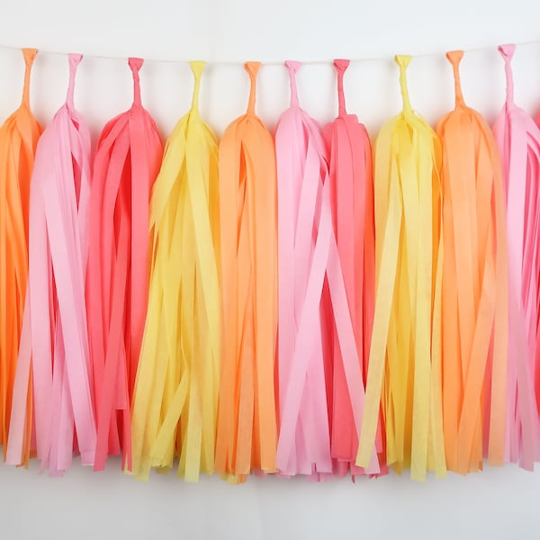 Citrus Tassel Garland - Sunshine Lemonade - Grapefruit - Orange Pink Yellow - Ice Cream Party - Frutti - Daisy - Sherbet