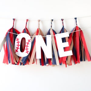 Baseball High Chair Banner + Mini Tassels - Slugger - Baby Boy - Rookie of the Year Party - First Birthday - Garland - Sign - Photo BackDrop