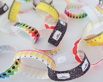 Back to School Ribbon Chain Garland | Classroom Decor | Teacher Classroom Decorations | First Day of School Decor | Kindergarten |Homeschool