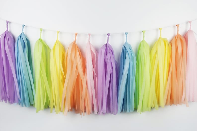 Pastel Rainbow Tassel Garland DIY & Premade Rainbow Baby Etsy