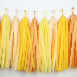 Shades of Yellow Tassel Garland Pre-Made or DIY Kit - sunshine - lemon - citrus - birthday - bachelorette - baby shower - here comes the sun