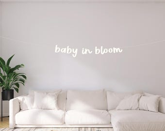 Baby in Bloom Banner | Baby Shower Decor | Floral Baby Shower | Garden Baby Shower | Neutral Baby Shower | Photo Backdrop