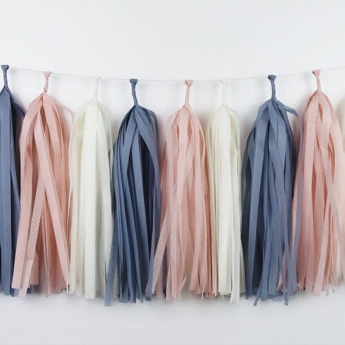 BABY BLUE Tassel Garland Party Decoration // Wedding Decor // Etsy