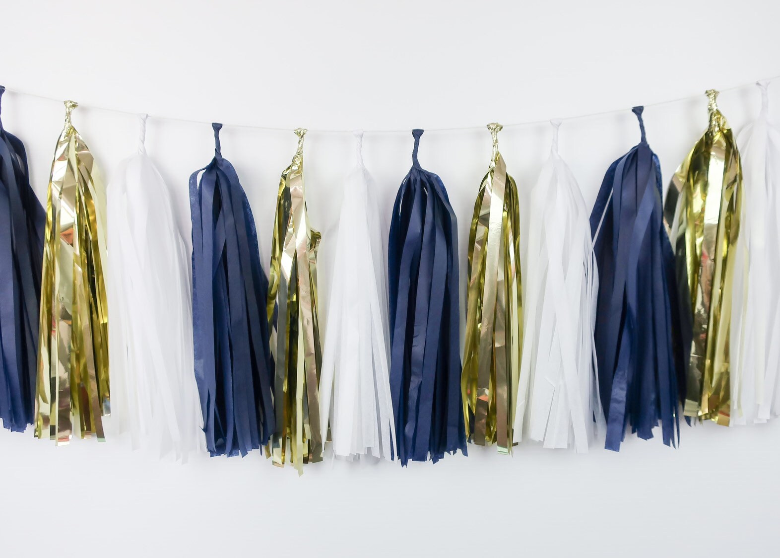 Gold and 2024 white tassel garland