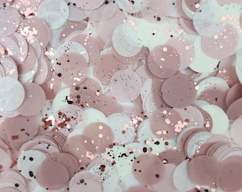 Mauve Blush Rose Gold Confetti | Baby Shower Girl Decor | Blush Pink Table Confetti | Rose Gold Party Decor | Bridal Shower Confetti