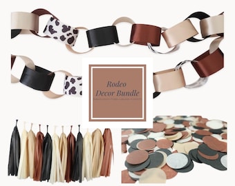 Rodeo Decor Bundle | How the West Was One | First Rodeo Birthday | Western Party | Cowboy Birthday | Rodeo Bach| Garland, Tassels + Confetti