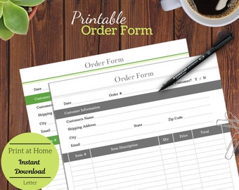 Printable Order Forms, Craft Show Form, Customer Form, Small Business Organizer, Etsy Business, Planner Insert, business insert, Letter