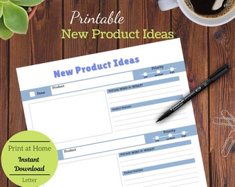 Printable Product Planner, New Etsy Product Planner, Small Business Organizer, Etsy Business, Planner Insert, A5 planner insert, Letter, A4