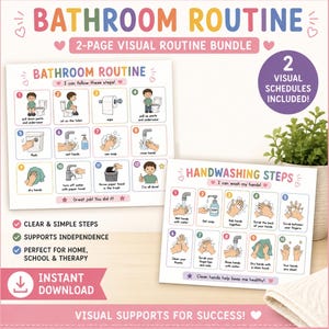 Rotina Visual para o Banheiro Infantil | ABA Imprimível
