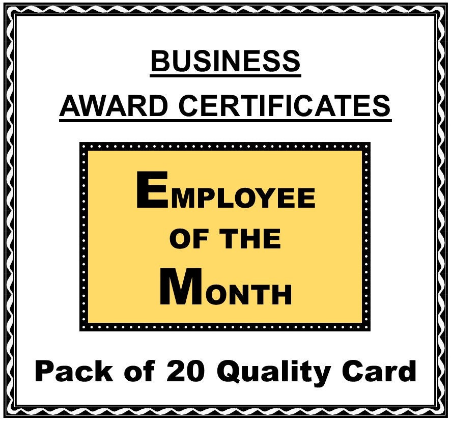 Certificado de premio del empleado del mes 20 x A5 llamativo Etsy