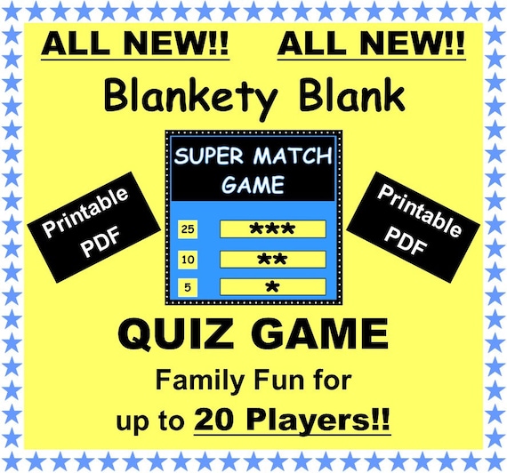 Instant Download Printable PDF All New BLANKETY BLANK Super Etsy