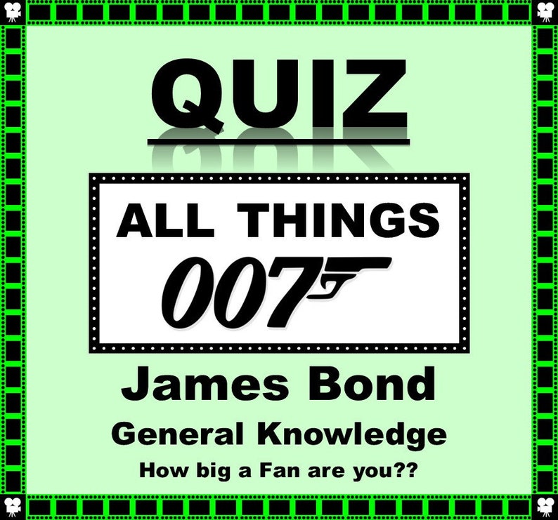 All Things 'JAMES BOND' 007 Themed Quiz Trivia Game 20 Etsy