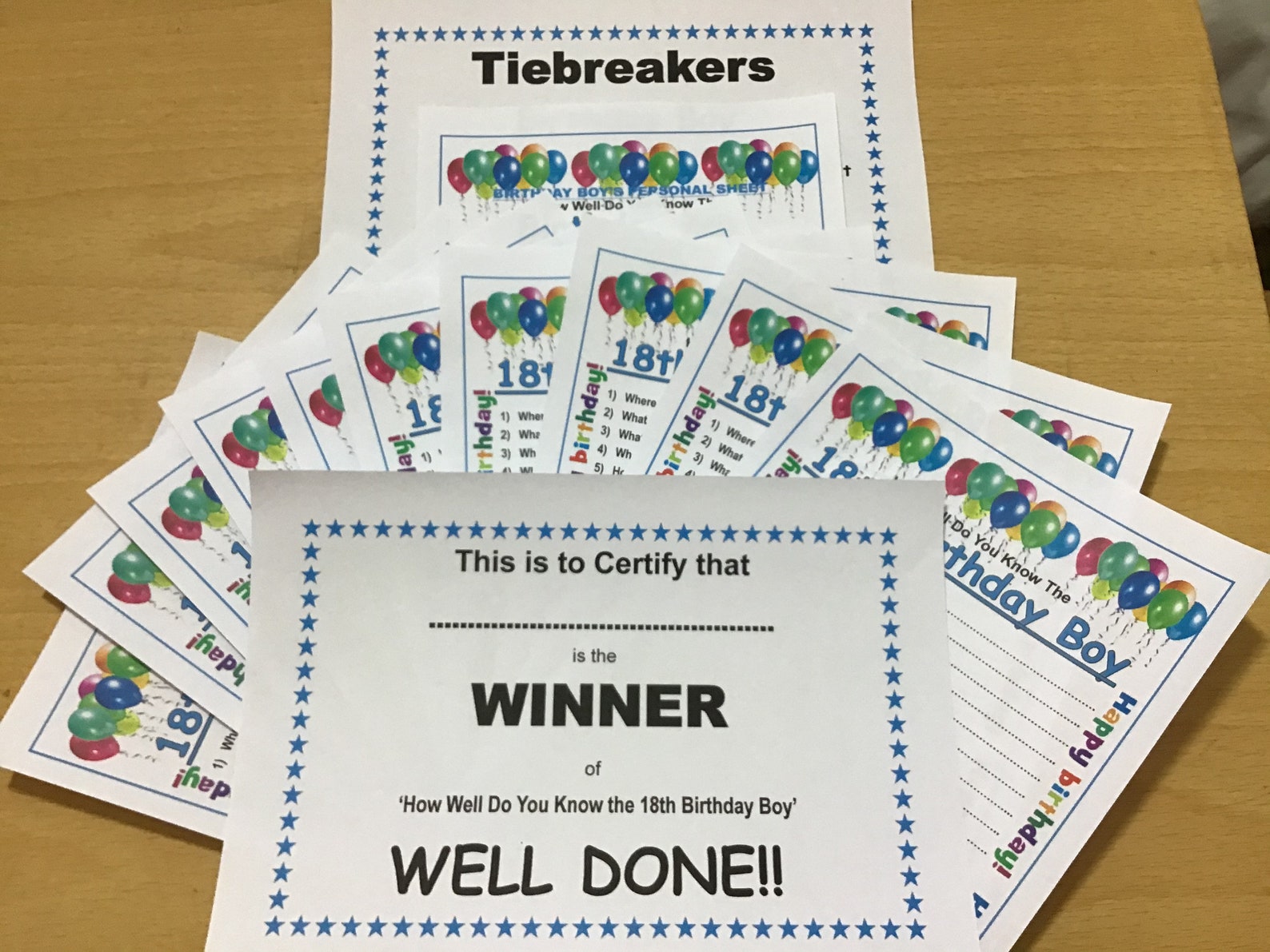 18th BIRTHDAY BOY Celebration Activity Pack Quizzes how Etsy UK