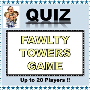 FAHLTY TOWERS Pub Quiz Trivia Spieltisch Spaß - Bis zu 20 Spieler - Ideal für Familien/Freunde/Zoom usw.