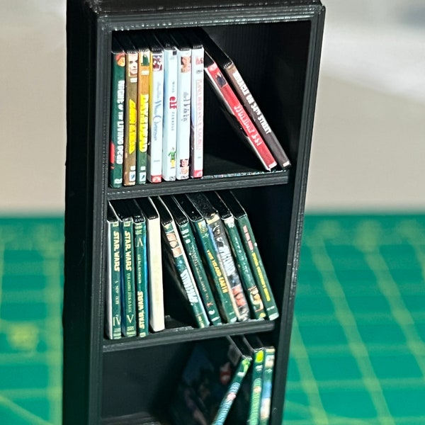 DVD Tower 1:12 scale - Holds 70 mini DVD Movies - 3D Printed