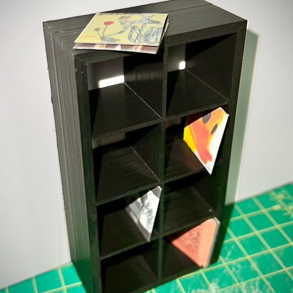 Swedish Kallax Style Cube Shelf  1:12 scale - Holds Mini Records - 3D Printed