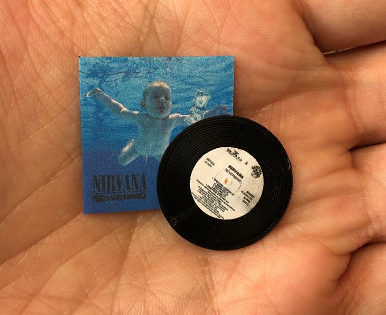 Nirvana Nevermind 1:12 scale miniature vinyl record album image 1