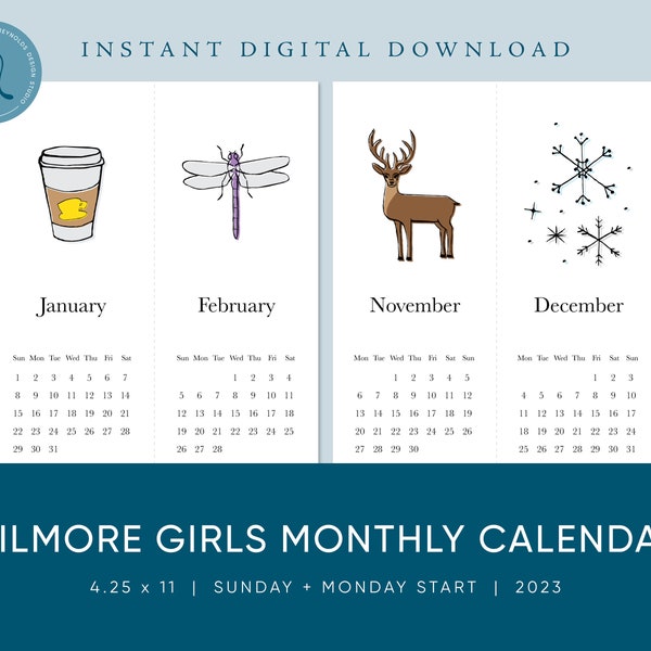 Gilmore Girl Calendar Etsy