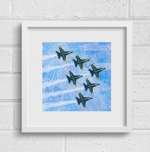 Blue Angels: Fine Art Giclee Print of Original Mixed Media Artwork