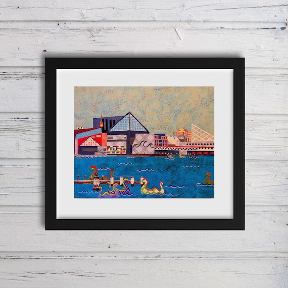 Inner Harbor: Fine Art Giclee Print of Original Mixed Media Artwork