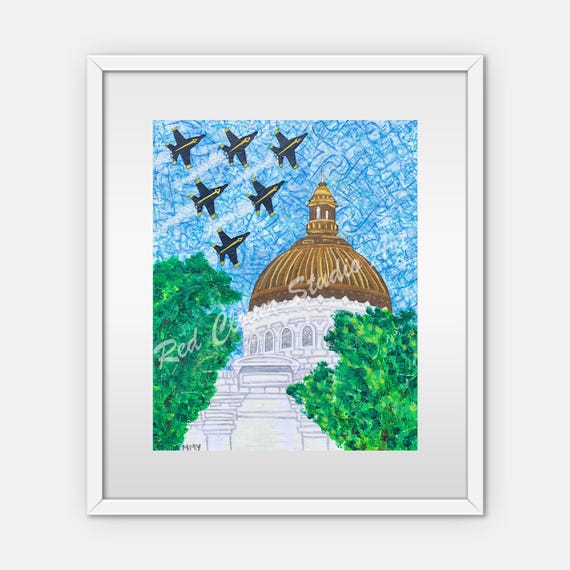 Naval Academy Chapel Dome: Fine Art Giclee Print of Original Mixed Media Artwork