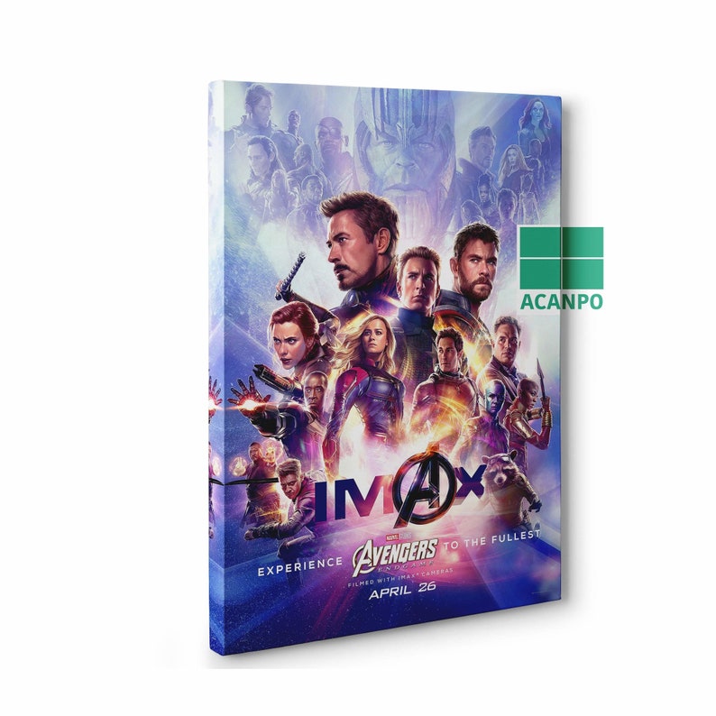 Avengers 4 End Game Marvel Movie Poster Canvas 20X30 Glossy Photo Paper 24X36