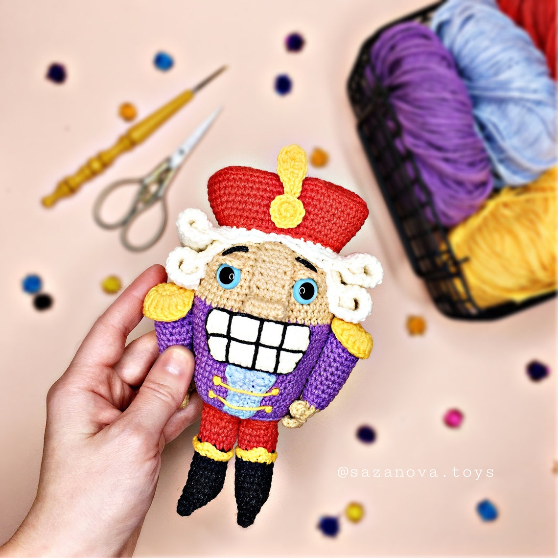 Pattern Nutcracker Amigurumi Crocheted Nutcracker Pattern Etsy