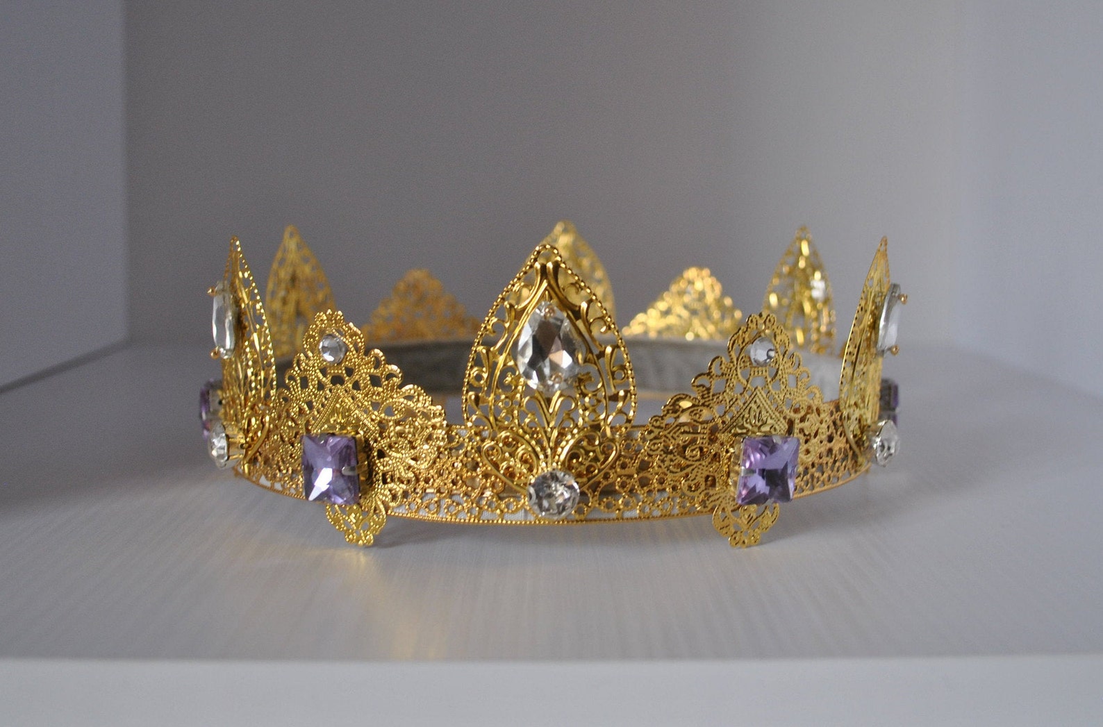Gold Mens crown crownGold wedding male crowncosplay Etsy