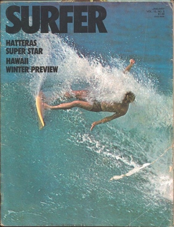 Vintage Surfer Magazine Cover Print | Hatteras Hawaii Coastal Wall