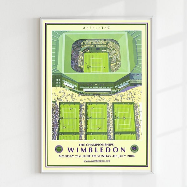 Wimbledon Tennis Poster 2004 | Tennis Print | US Letter Size