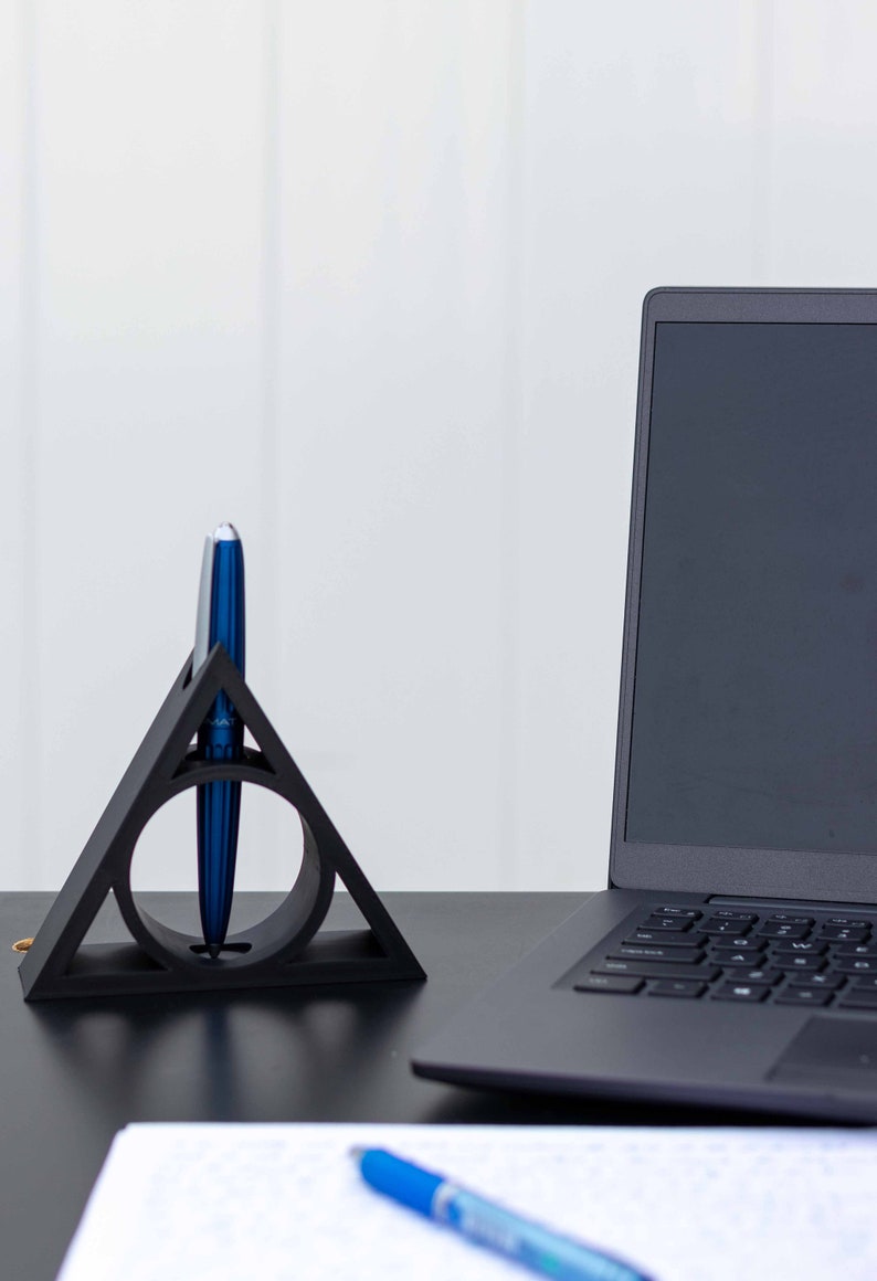 Deathly Hallows Pattern Single Pen Holder Nerdy Desk Gadget Etsy