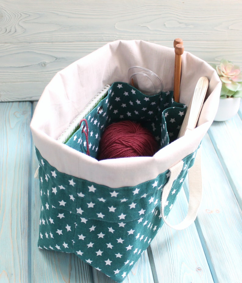 Extra large Knitting Project Bag Canvas Project Bag for Etsy