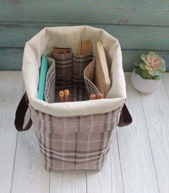 Extra large Knitting Project Bag Canvas Project Bag for Etsy